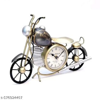 Royal Enfield Metal Motorcycle Table Clock – Vintage Bike Desk Clock